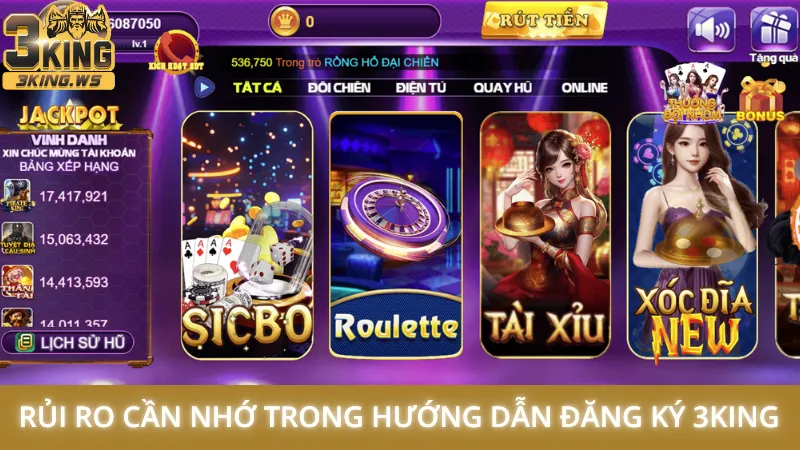 Rủi ro cần nhớ trong hướng dẫn đăng ký 3King