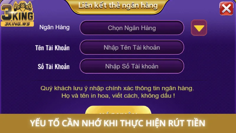 Yếu tố cần nhớ khi thực hiện rút tiền