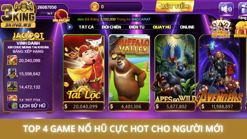 Top 4 game nổ hũ cực hot cho người mới